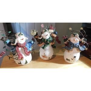 Snow Friends Set of 3 Snowmen Home Interiors #56038 Vintage 2003 Preowned